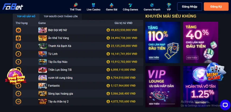 Chương trình hoàn trả cược đá gà Vando88